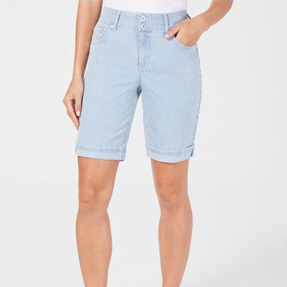 Style & Co. Sedona Striped Denim Short Size 14